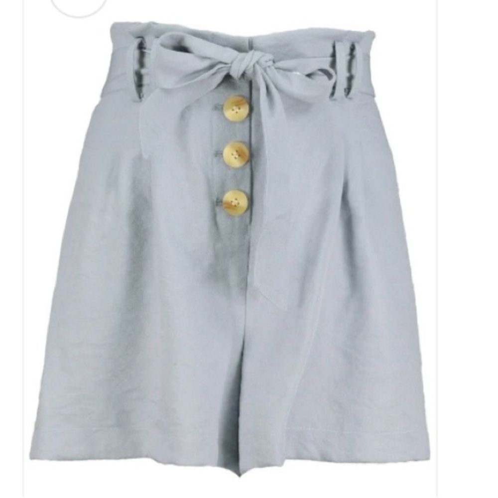 Bishop & Young Camille short in surf blue, High Waist Tie Shorts NWT Size M - Picture 2 of 10